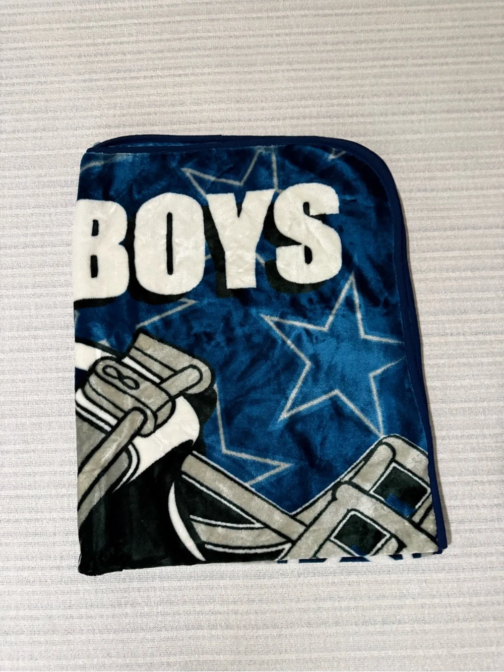 Y2K Dallas Cowboys Football Helmet Throw Plush Blanket - Blue & Gray 50x60